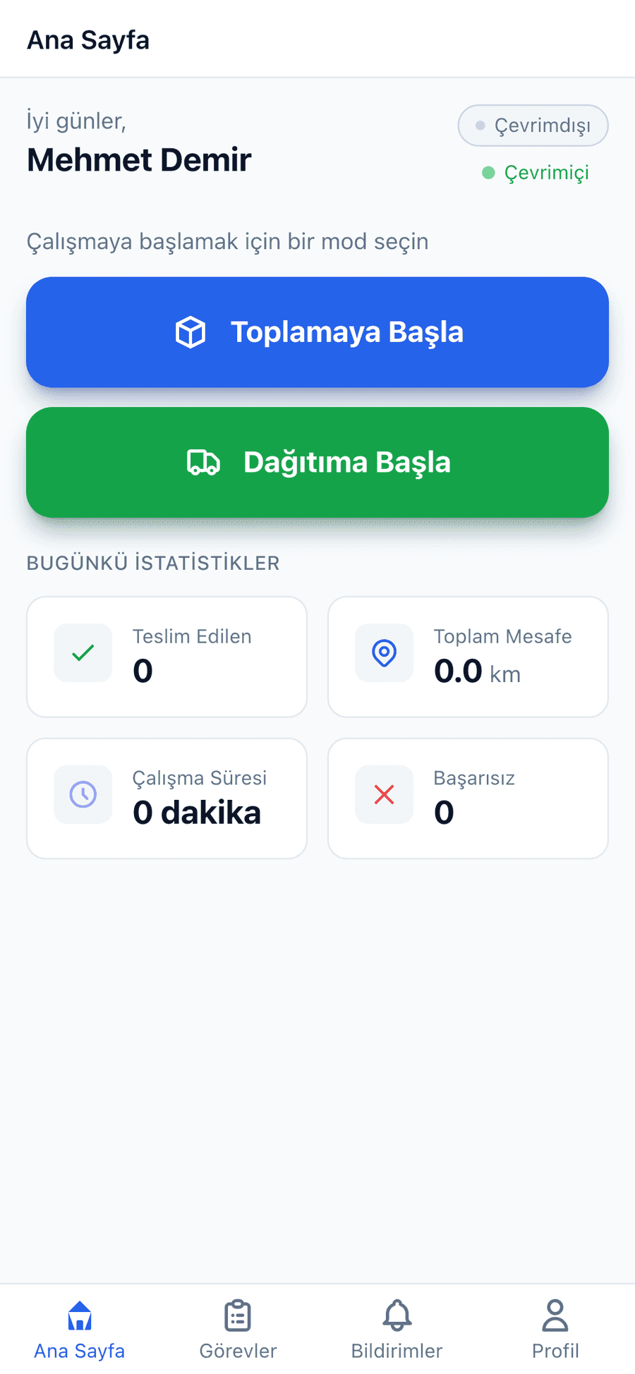 Novajet kurye mobil uygulaması — görev listesi ve teslim doğrulama